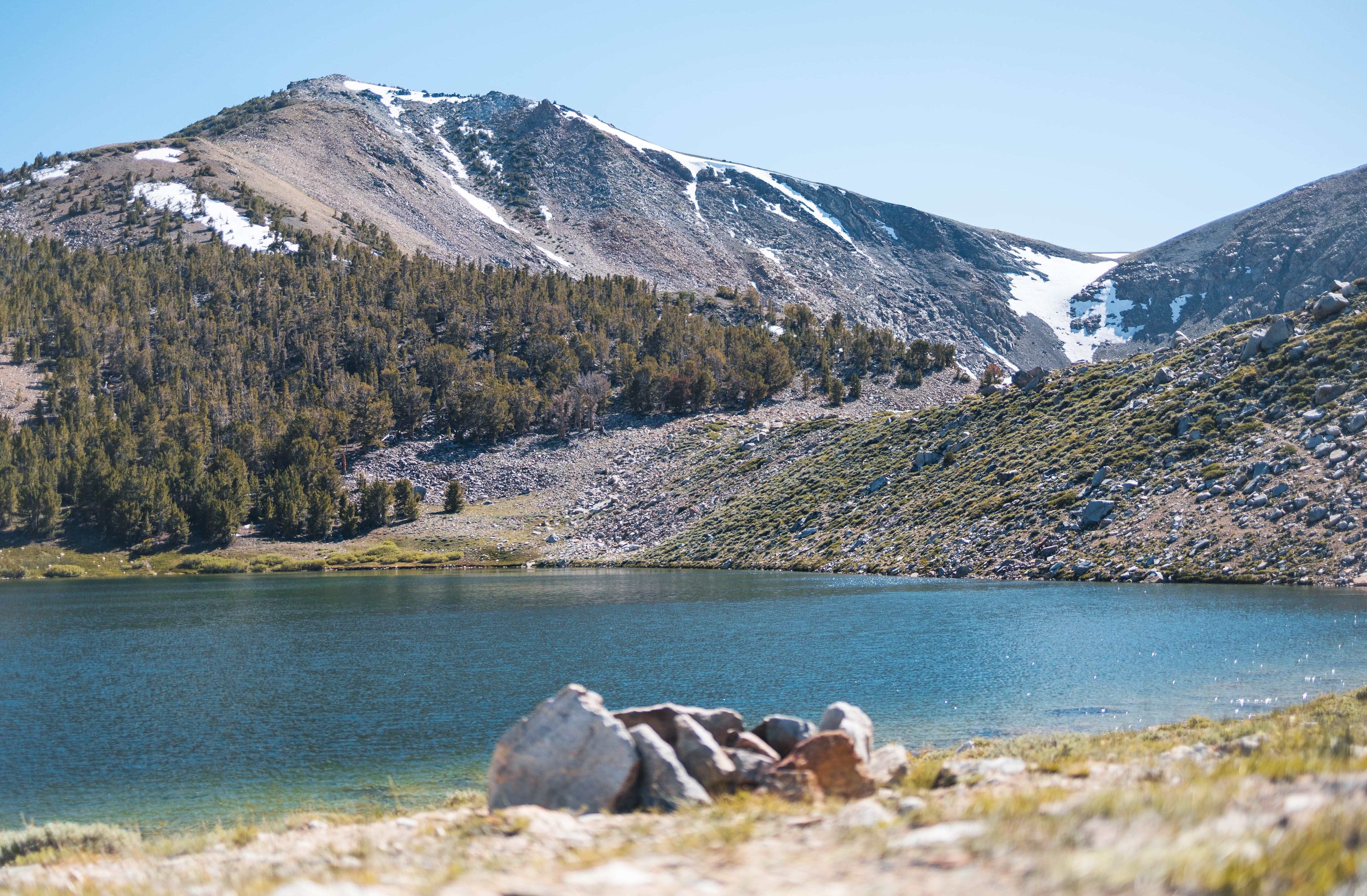 fire pit, funnel lake, mountains